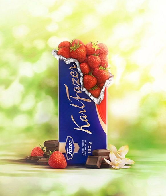 3D modelled image of strawberry chocolate plate