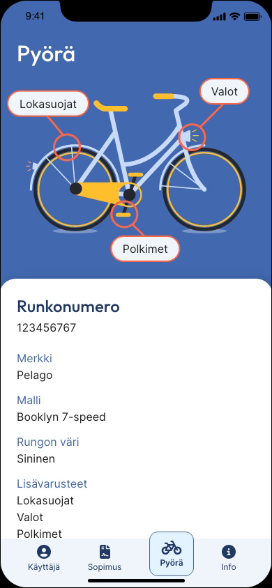 Page for bike info