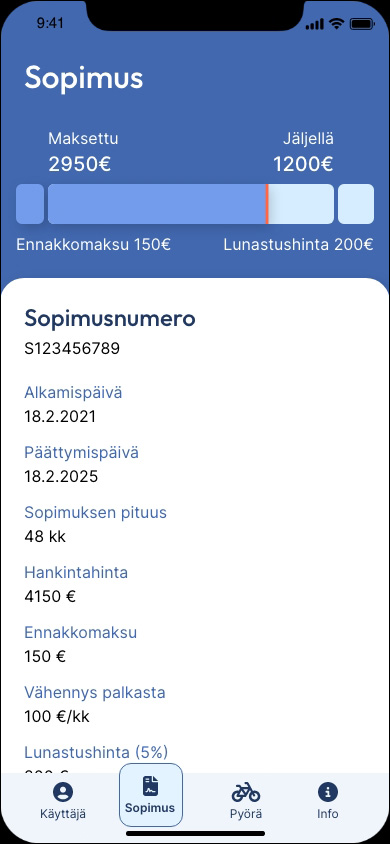 Page for contract info